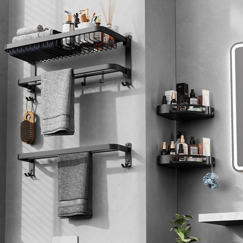 Minimalist black bathroom accessory set paper holder towel bar bath hardware set