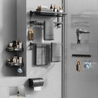 Minimalist black bathroom accessory set paper holder towel bar bath hardware set