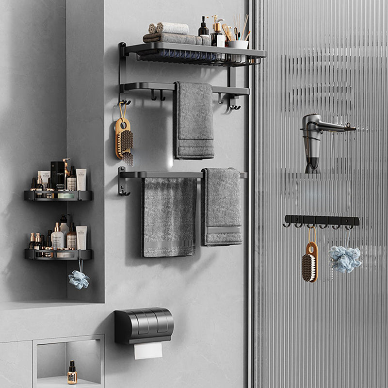Minimalist black bathroom accessory set paper holder towel bar bathroom hardware set