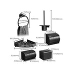 Minimalist black bathroom accessory set paper holder towel bar bath hardware set