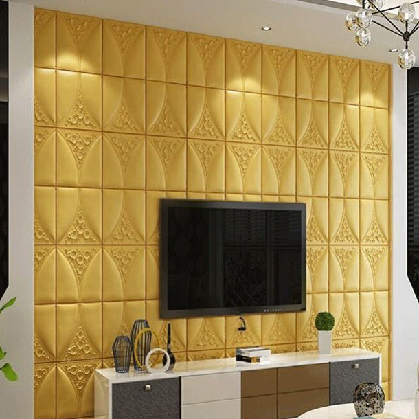 Modern Style Plastic Wall Panel Living Room Peel and Stick 3D Wall Covering