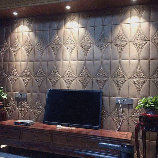 Modern Style Plastic Wall Panel Living Room Peel and Stick 3D Wall Covering