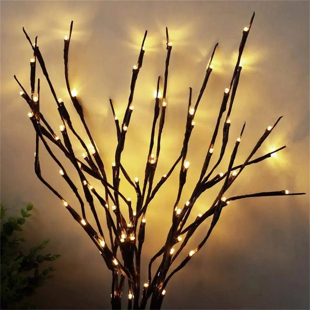 Battery-operated adjustable LED branch decoration string lights