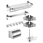 Minimalistic Bathroom Accessories Set Paper Holder Towel Bar Stainless Steel Bathroom Set