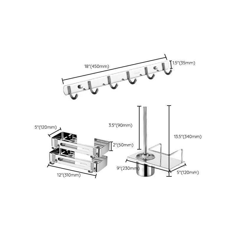 Minimalistic Bathroom Accessories Set Paper Holder Towel Bar Stainless Steel Bathroom Set