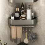 Adhesive holder metal bathroom accessories single piece or in set with bathroom shelf