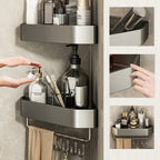 Adhesive holder metal bathroom accessories single piece or in set with bathroom shelf