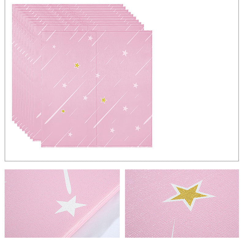Contemporary Wall Ceiling Cartoon Print Peel and Stick Waterproof Wall Panel