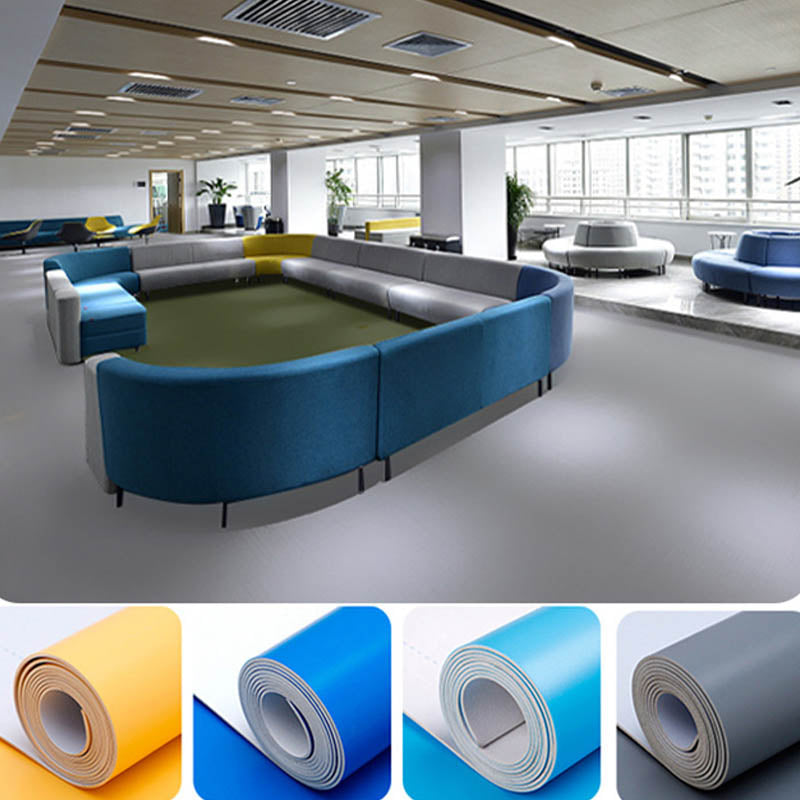 Modern Style PVC Floor Covering Pure Color Waterproof Fire-Resistant PVC Floor Covering
