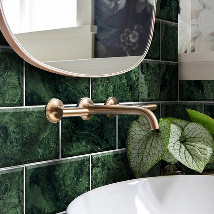 Mosaic tiles peel and attach tiles PVC backsplash peel and attach wall tiles in green
