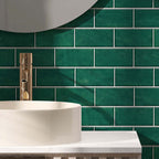 Mosaic tiles peel and attach tiles PVC backsplash peel and attach wall tiles in green