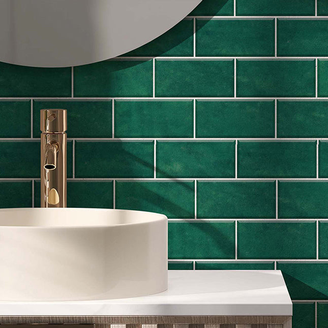 Mosaic tiles peel and attach tiles PVC backsplash peel and attach wall tiles in green
