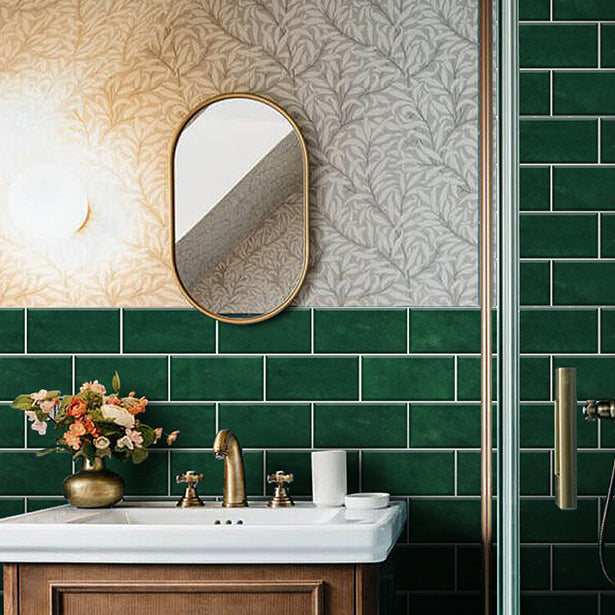 Mosaic tiles peel and attach tiles PVC backsplash peel and attach wall tiles in green