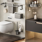 Modern Bathroom Accessory Set Adhesive Mount Bathroom Accessory Set