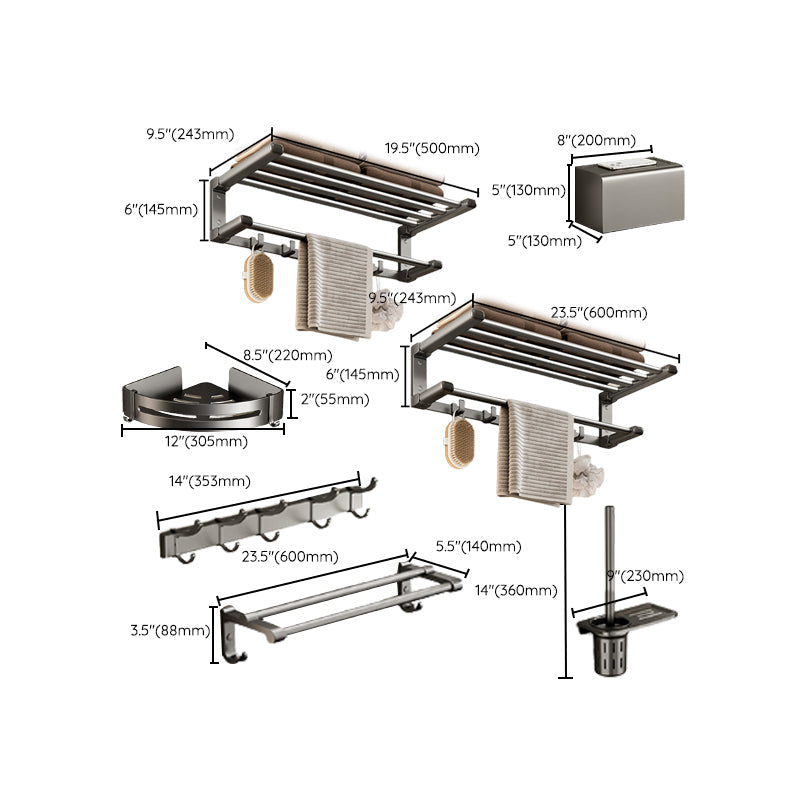 Modern Bathroom Accessory Set Adhesive Mount Bathroom Accessory Set