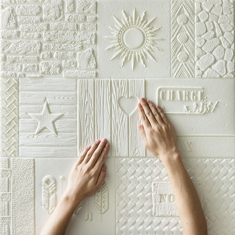 Peel and Stick Wall Ceiling 3D Embossed Wall Covering with Waterproof