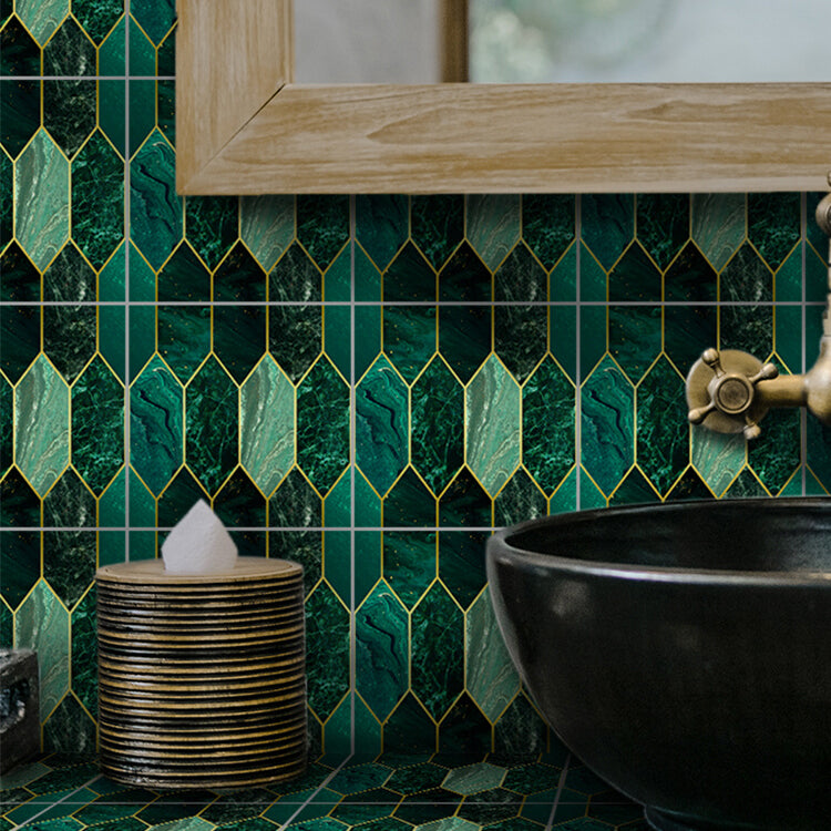 Polygon Peel and Stick Splash Guard Tile PVC Mosaic Peel and Stick Tile for the Kitchen