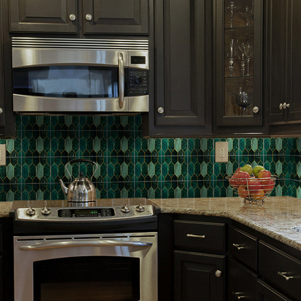 Polygon Peel and Stick Splash Guard Tile PVC Mosaic Peel and Stick Tile for the Kitchen