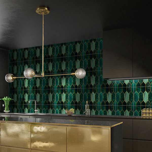 Polygon Peel and Stick Splash Guard Tile PVC Mosaic Peel and Stick Tile for the Kitchen