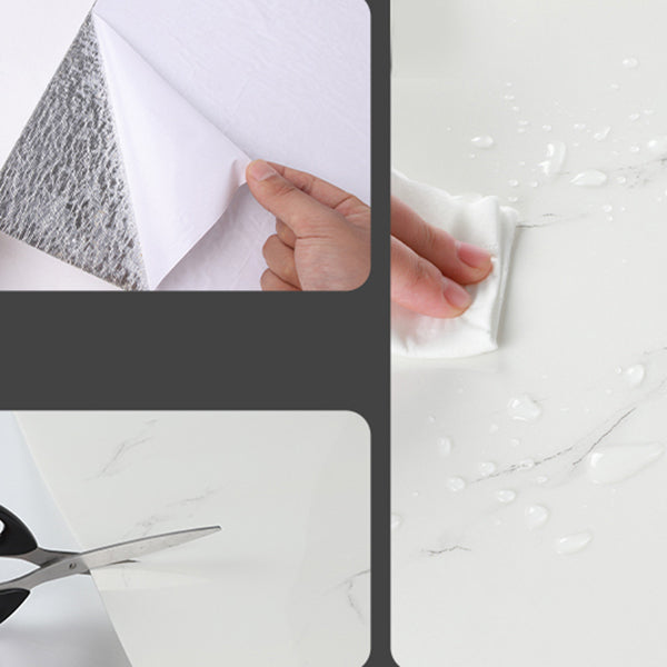 Marbling waterproof PVC tin backing for peeling and attaching interior panels