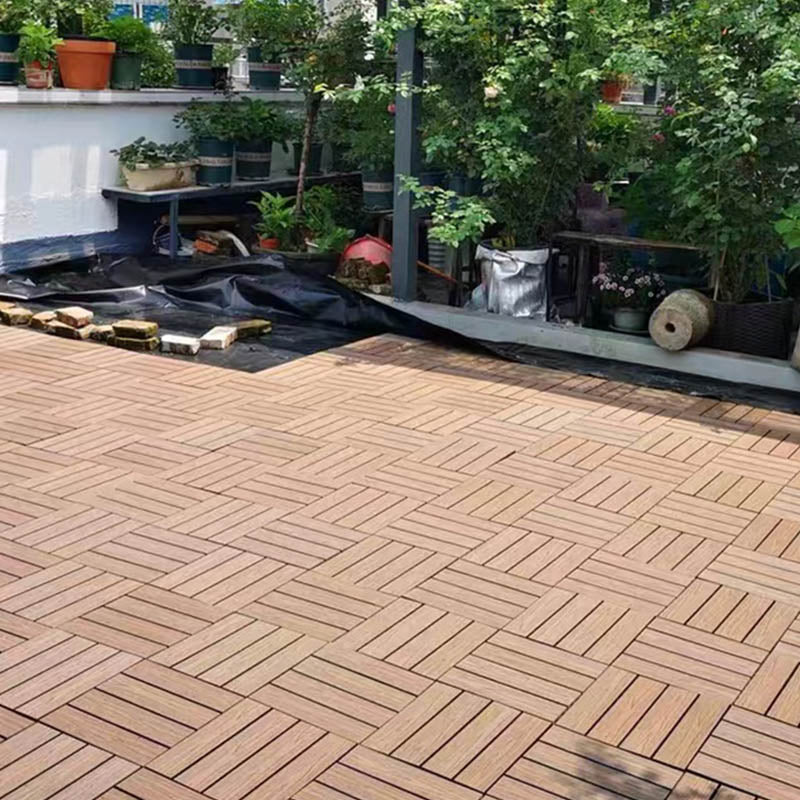Classic wooden tiles for garden patio flooring to lay