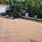 Classic wooden tiles for garden patio flooring to lay
