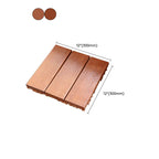 Classic wooden deck tiles connecting composite patio tiles