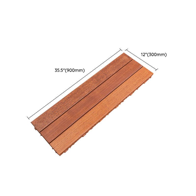 Classic wooden deck tiles connecting composite patio tiles