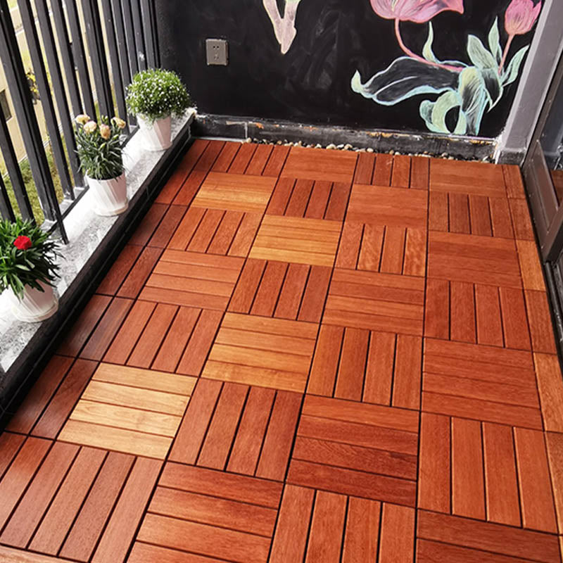 Classic Terrace Decking Natural Wood Waterproof Smooth Outdoor Flooring