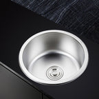 Round Single Bowl Kitchen Sink Stainless Steel Sink with Drain Strainer Set