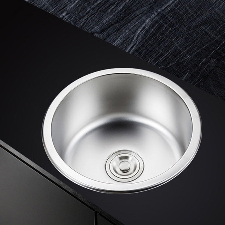 Round Single Bowl Kitchen Sink Stainless Steel Sink with Drain Strainer Set