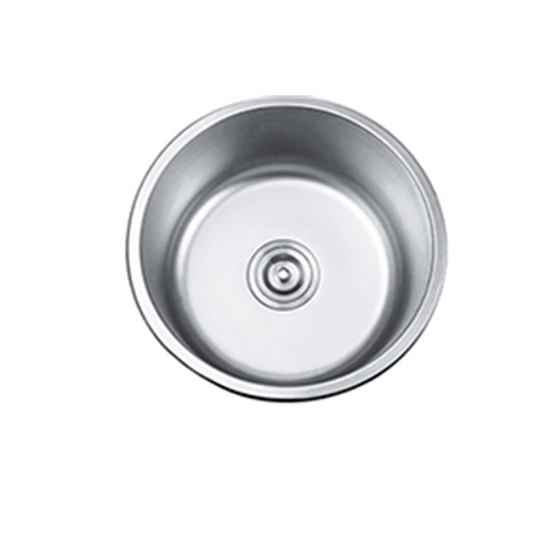 Round Single Bowl Kitchen Sink Stainless Steel Sink with Drain Strainer Set