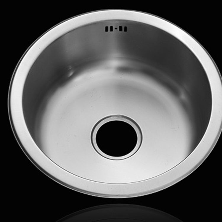 Round Single Bowl Kitchen Sink Stainless Steel Sink with Drain Strainer Set
