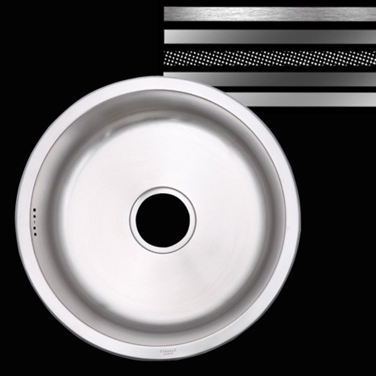Round Single Bowl Kitchen Sink Stainless Steel Sink with Drain Strainer Set