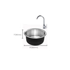 Contemporary Single Bowl Kitchen Sink Round Stainless Steel Sink with Drain Strainer Set