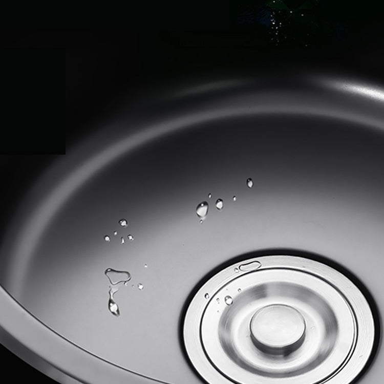 Single Bowl Kitchen Sink Round Stainless Steel Sink with Drain Basket Kits
