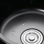 Single Bowl Kitchen Sink Round Stainless Steel Sink with Drain Basket Kits