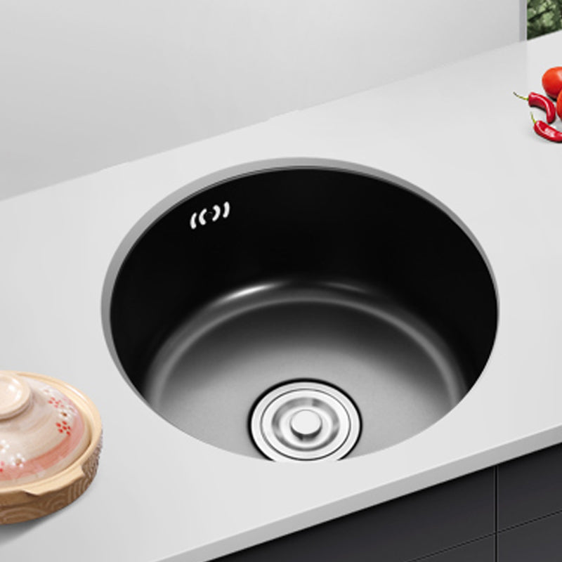 Single Bowl Kitchen Sink Round Stainless Steel Sink with Drain Basket Kits
