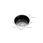 Single Bowl Kitchen Sink Round Stainless Steel Sink with Drain Basket Kits