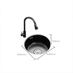 Single Bowl Kitchen Sink Round Stainless Steel Sink with Drain Basket Kits