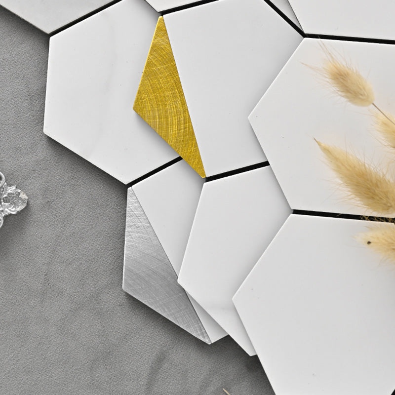 Hexagonal Modern Peel and Stick Tiles Mosaic Tiles Peel and Stick Backsplashes