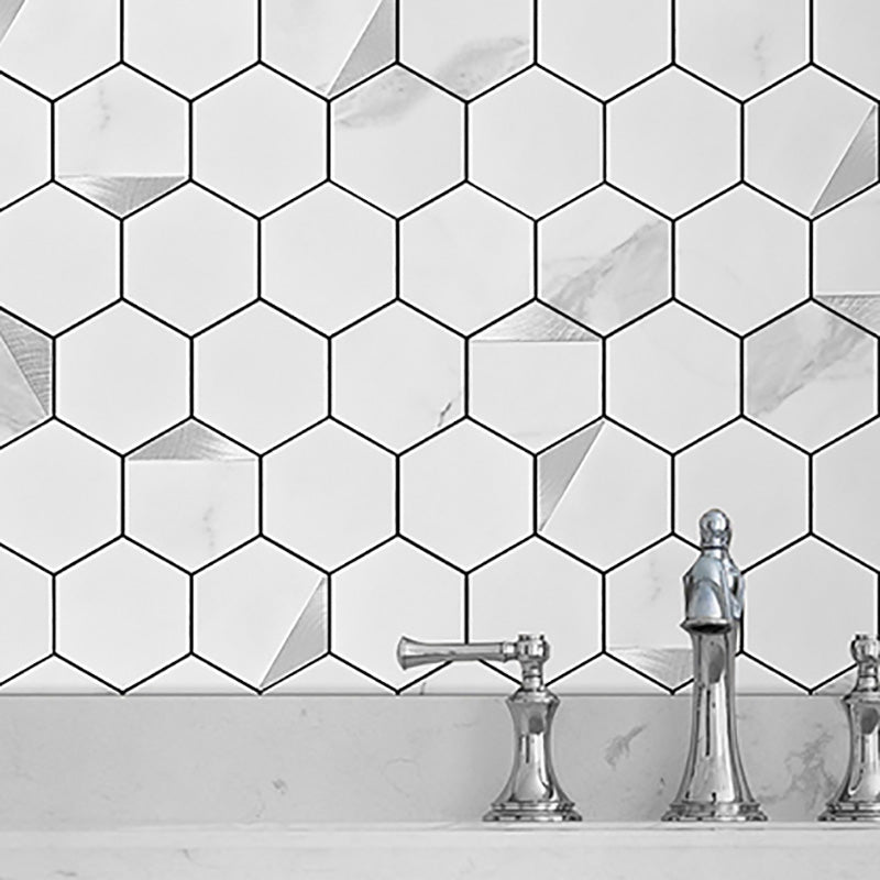 Hexagonal Modern Peel and Stick Tiles Mosaic Tiles Peel and Stick Backdrops