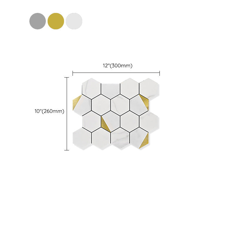Hexagonal Modern Peel and Stick Tiles Mosaic Tiles Peel and Stick Backdrops