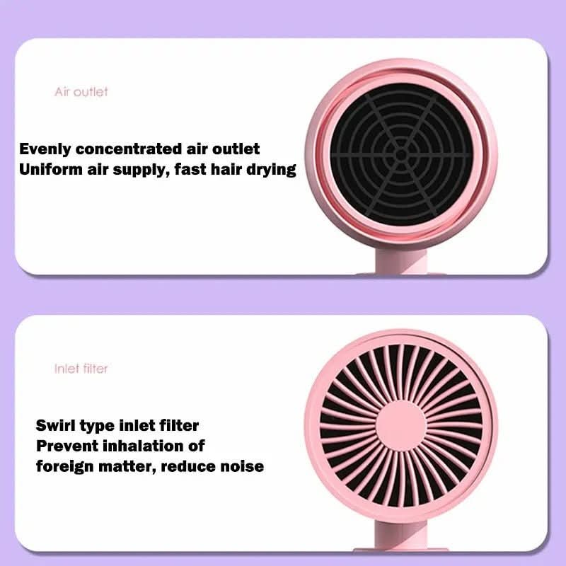 Foldable hairdryer with ion technology for shiny hair