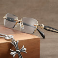 Anti-Blue Light Presbyopia Glasses Hd Rimless Glasses
