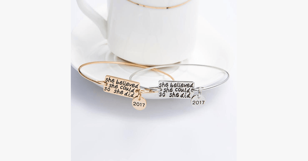She believed she could, so she did bracelet with 2017 charm