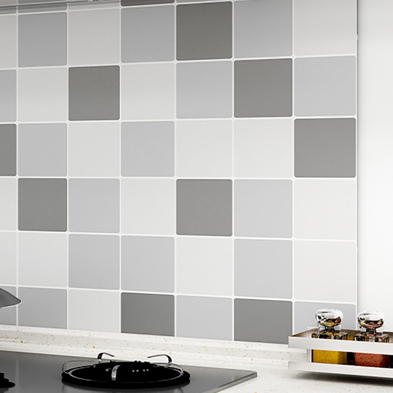 Modern Tile Peel & Stick PVC Grid Pattern Self-Adhesive Wallpaper