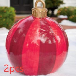 Inflatable Christmas Ball Outdoor Decoration 60cm – Weather Resistant PVC Christmas Decoration