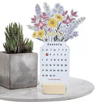 2025 Bloomy Flowers Desk Calendar Decorative & Functional Planner