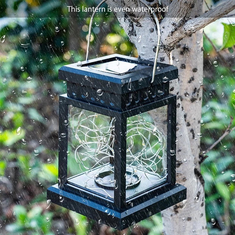 Solar LED Lantern with Fairy Lights – Decorative Garden Lamp for Outdoors and Terrace